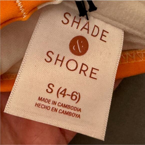 Shade & Shore Bikini Top Womens Small Orange Striped Sexy Feminine Sexy Funky - Picture 7 of 8